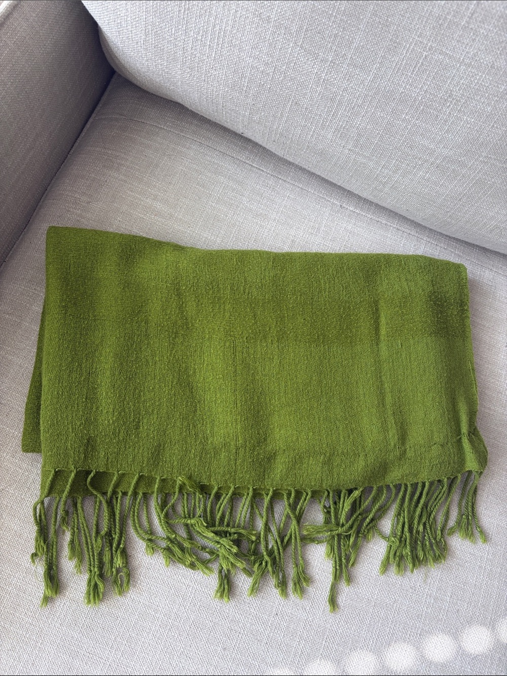 Green Fringed Scarf/Wrap